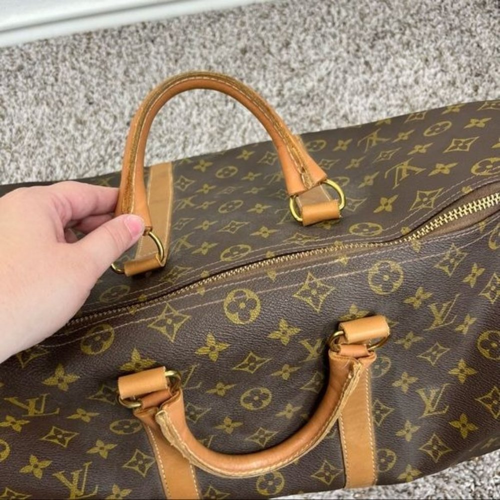 LV Louis Vuitton VTG Keepall 50 Carry On Luggage Bag Talon Clip Slide Lock - Picture 15 of 15